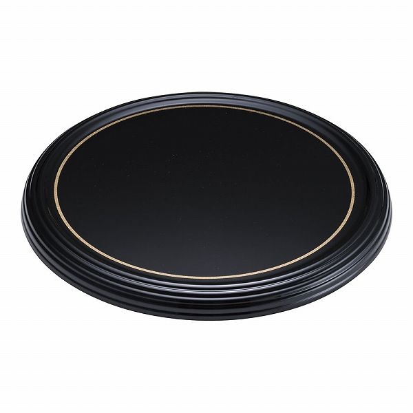よし与工房(Yoshiyo) 陶器風メラミンケーキトレー ブラック 丸型 φ23cm 金線入 CT-2300-KS(WKCH9230)