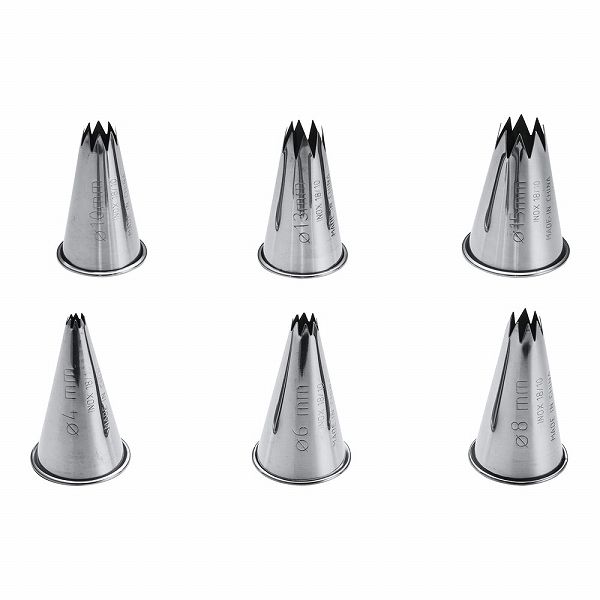 サーモハウザー 口金 星型8切 ステンレス 入数：1セット(6ピース入) 62845(WKTN1)