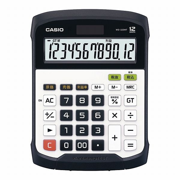カシオ(CASIO) 防水・防塵電卓 12桁 WD-320MT-N(XDV2701)の通販は 7,547円