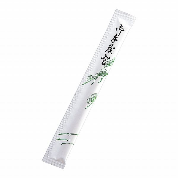 白楊8寸紙完封箸 松葉柄 203mm 楊枝入 入数：1ケース(4000膳入) XHSF401