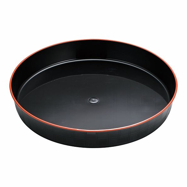 プラ容器 市松 黒赤フチ 30cm 入数：1セット(10枚入) 30(XNS0505)