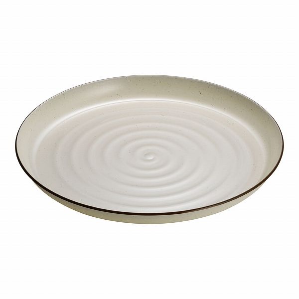 プラ容器 益子 茶フチ 37cm 入数：1セット(10枚入) XNS0703の通販は 9,323円