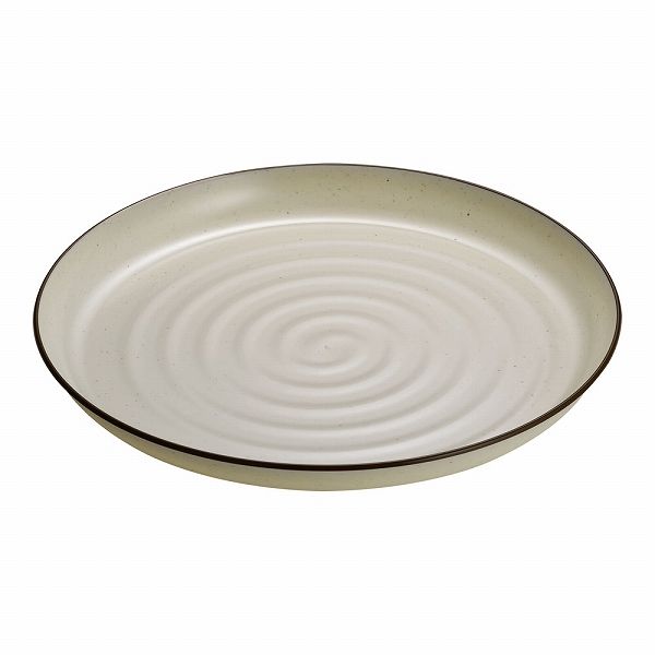 プラ容器 益子 茶フチ 35cm 入数：1セット(10枚入) XNS0704