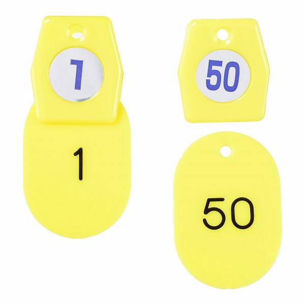 シンビ(Shimbi) クローク札 イエロー 1〜50 入数：1セット(50個入) ZKL0905の通販は