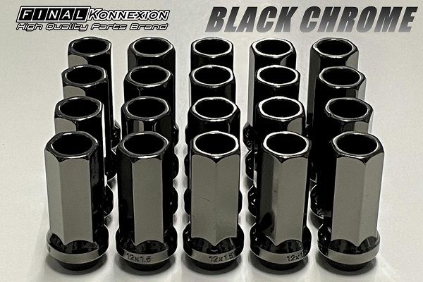 ファイナルコネクション レーシングナット ブラッククローム 17HEX