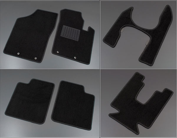 ジーベース/G'BASE プロテクションフロアマット スズキ アルト/ワークス HA36S 5MT車専用 ブラック×ブラック フック付 入数：1台分(6枚) GFM-004