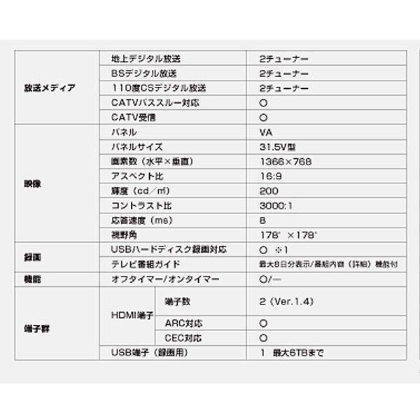ASTEX HD液晶テレビ 32V型 3波 ダブルチューナー AS-32WR_2