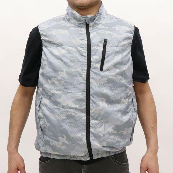 HIRO 迷彩エアーコンディションベスト 迷彩グレー 風量3モード 男女兼用 ダブルのファンで空気を循環 選べる3サイズ