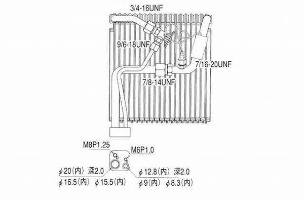 国内優良メーカー エバポレーター 三菱ふそう キャンター エキスパンションバルブセット 参考純正品番：ME733247