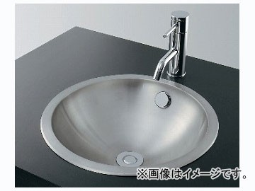 カクダイ ステンレス丸型洗面器 ヘアライン 品番：493-042 JAN：4972353493074