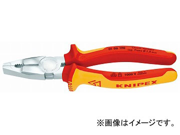 クニペックス/KNIPEX 絶縁ペンチ 品番：0106-190 JAN：4003773040415