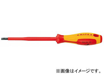 クニペックス/KNIPEX 絶縁ドライバー マイナスネジ用 品番：9820-8.0
