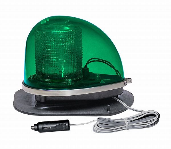 小糸製作所/KOITO LED緑色丸型警光灯 12V/24V 2N型 ゴムマグネットタイプ(シガーライタープラグ付) GL2NG