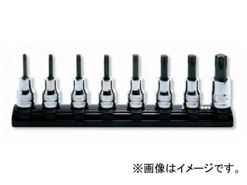 コーケン/Koken Z-EAL 3/8” トルクスビットソケット レールセット 8ヶ組 RS3025Z/8-L50