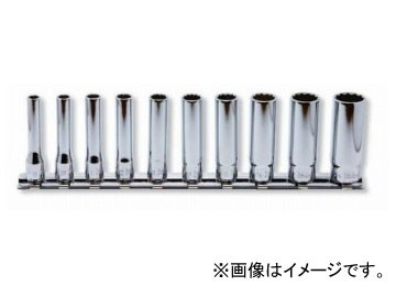 コーケン/Koken 1/4”（6.35mm） 12角ディープソケット（航空規格（AS954）ソケット） レールセット 10ヶ組 RSAS2305A/10の通販は