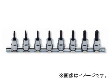 コーケン/Koken 3/8”（9.5mm） トルクスビットソケット レールセット 8ヶ組 RS3025/8-L38