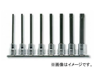 コーケン/Koken 3/8”（9.5mm） トルクスビットソケット（丸軸） レールセット 8ヶ組 RS3025/8-L100R