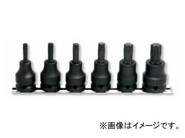 コーケン/Koken 1/2”（12.7mm） トルクスビットソケット レールセット 6ヶ組 RS14025/6-L60