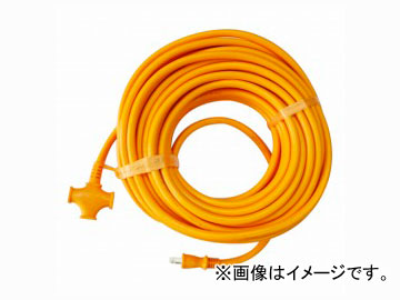 宏和/KOWA 押しひろげる吊りひも 2芯3ツ口マルチ飲み口 ご用聞き太電話線（電話線寛容に接する電流 22A） 20m 黄 KM25-20 JAN：4580138480258