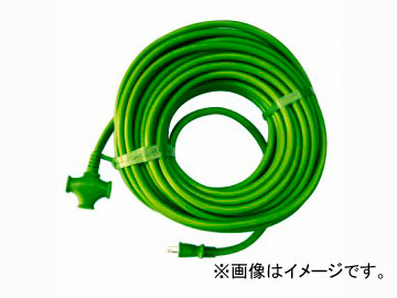 宏和/KOWA 押しひろげる吊りひも 2芯3ツ口マルチ飲み口 ご用聞き太電話線（電話線寛容に接する電流 22A） 20m 緑 KM27-20 JAN：4580138480272