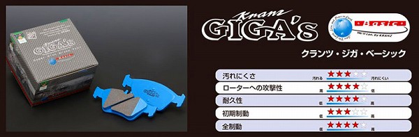 クランツ/KRANZ ジガ ベーシック ブレーキパッド GF718 フロント フェラーリ テスタロッサ 1984年〜1991年