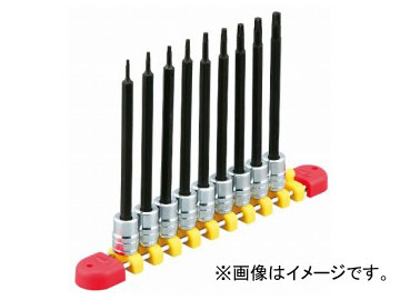 KTC 6.3sq.ロングT型トルクスビット ソケットセット［9コ組］ TBT2L09T