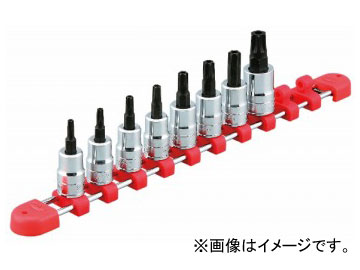 KTC 9.5sq.ショートT型いじり止めトルクスビットソケットセット［8コ組］ TBT3S08TH
