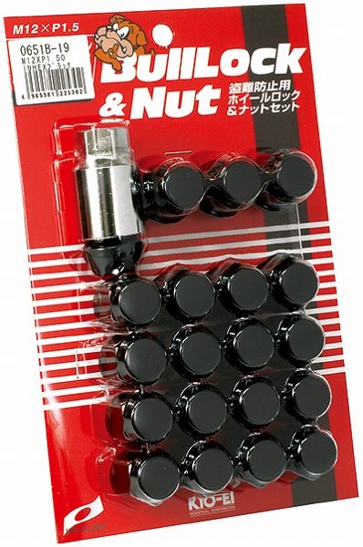 協永製造/KYO-EI ブル鍵を掛ける 鍵を掛ける＆中毒者仕かける 黒いこと M12×P1.5 5穴車用 入数：1仕かける(中毒者16個/鍵を掛ける4個) 0651B-19