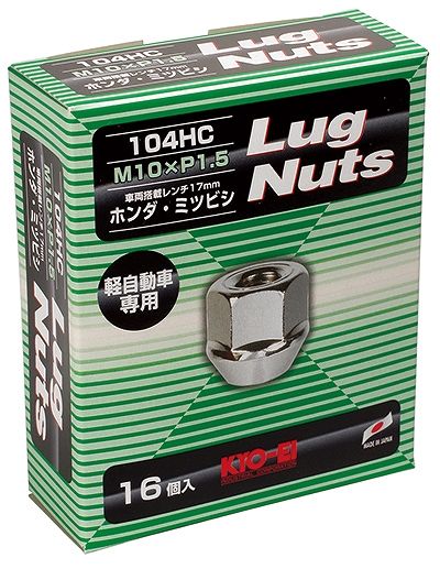 協永産業/KYO-EI ラグナット クロームメッキ M10×P1.5 入数：1セット(16個) 104HC-16P