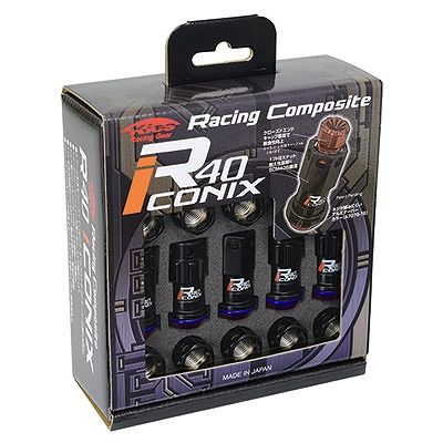協永産業/KYO-EI レーシングコンポジットR40 アイコニックス ロック＆ナットセット(キャップなし) ブラック M12×P1.25 テーパーカラー：ブルー 入数：1セット(ナット16個/ロック4個) RI-13KU 20,959円