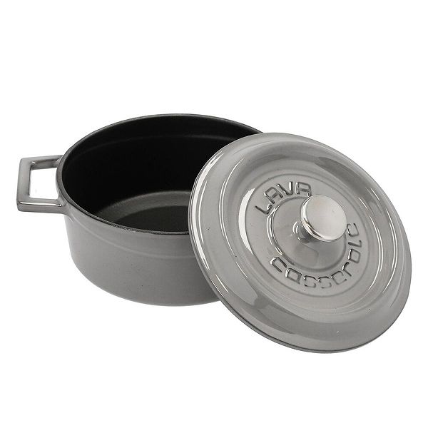 LAVA 】新品未使用ラウンドキャセロール20cm両手鍋 無水調理◇ブラック