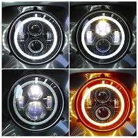 モーターファーム/Motor Farm 7インチ LEDプロジェクター ヘッドライト スズキ ジムニー JA系 ウインカー付 7LED-U_2