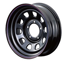 モーターファーム/Motor Farm DAYTONA ホイール ブラック レッドブルーライン 16インチ×6J -18 5H139.7 入数：1台分(4本) DBR-M×4