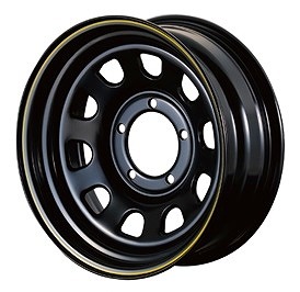 モーターファーム/Motor Farm DAYTONA ホイール ブラック イエローライン 16インチ×6J -18 5H139.7 入数：1台分(4本) DBY-M×4