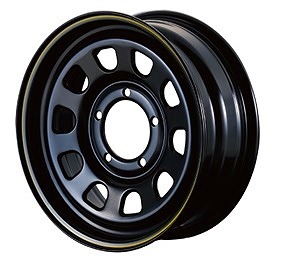 モーターファーム/Motor Farm DAYTONA ホイール ブラック イエローライン 16インチ×5.5J ＋20 5H139.7 ジムニー 入数：1台分(4本) DBY-P×4