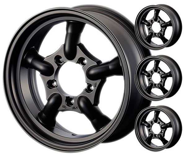 サマーセール35%オフ モーターファーム/Motor Farm J-TRAD ホイール マットブラック 16インチ×5.5J -25 5H139.7  ジムニー TBK-M×4 入数：1台分(4本) 通販