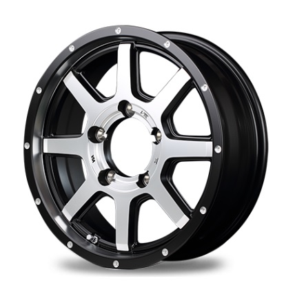 MID ROADMAX WF-8 ホイール セミグロスブラック＋リム＆ディスクポリッシュ 17インチ×7J+42 5H114 国産車 入数：1台分(4本)の通販は 48,586円
