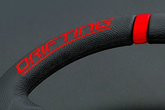 MOMO/モモ DRIFTING ステアリング ブラックレザー/ブラックスポーク(レッドステッチ) 330mm/85mm DEEP_2