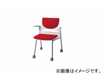 ナイキ/NAIKI 会議用チェアー 肘掛付 レッド E275-2F-RE 585×575×760mm