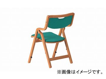 ナイキ/NAIKI 木製チェアー 高齢者福祉施設用 グリーン E242-GR 535×545×775mmのサムネイル