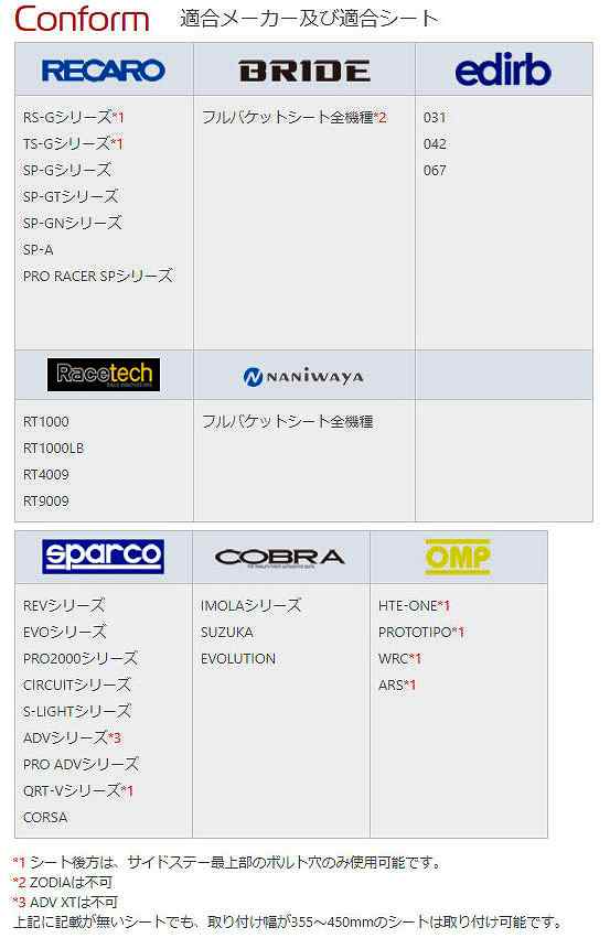 エヌスポーツ/N SPORT シートレール S16(横どめ4×4ポジション) 左座席