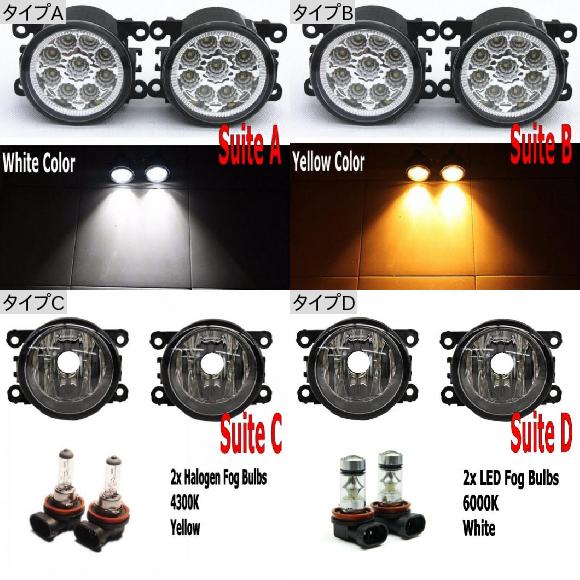 2ピース 9LED フォグライト ランプ H11 12V ハロゲン フォグライト DRL 適用: ルノー/RENAULT ローガン 2014 2015 2016 2017 BR RU 仕様 タイプD AL-KK-6574 AL_1