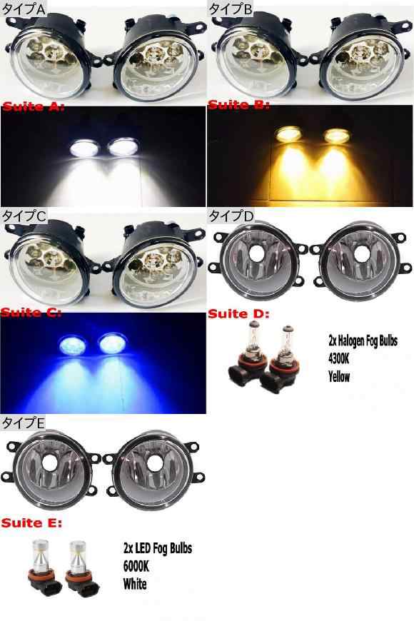 適用: トヨタ RAV 4 ヴァンガード 2006 2007 2008 9LED フォグライト H11 H8 12V 55W ハロゲン LED フォグ ヘッド ランプ タイプD AL-KK-