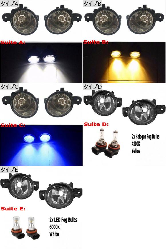 適用: ルノー/RENAULT クリオ 2001-2014 9LED フォグライト H11 H8 12V 55W ハロゲン LED フォグ ヘッド ランプ タイプE AL-KK-7839 AL_1