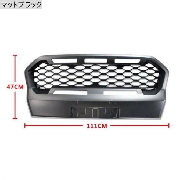 ABS レーシング グリル フロント グリル カバー アクセサリー 適用: フォード/FORD レンジャー ワイルドトラック T8 2019 2020 マットブラック AL-LL-1519 AL_1