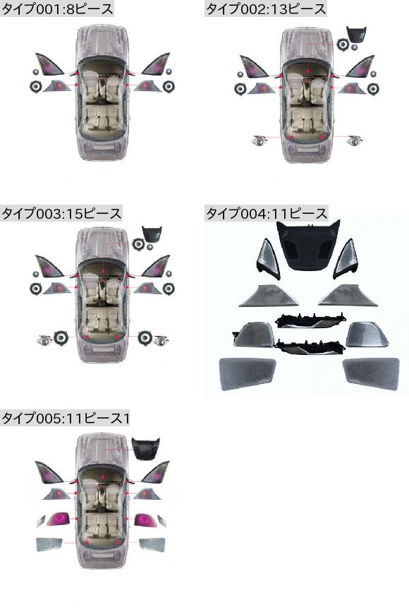 ネオン ランプ 適用: BMW 5シリーズ G30 G38 LED ルミナス ツイーター スピーカー パネル シンクロ ライト カバー ドア 装飾 カバー 15ピース〜11ピース1 AL-MM-2092 AL