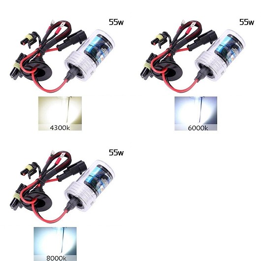 2ピース 12V 55W キセノン H7 HID コンバージョン キット バルブ ヘッドライト ランプ 4300K ホワイト イエロー〜8000K ホワイト ブルー H1〜H7 AL-MM-2163 AL_1