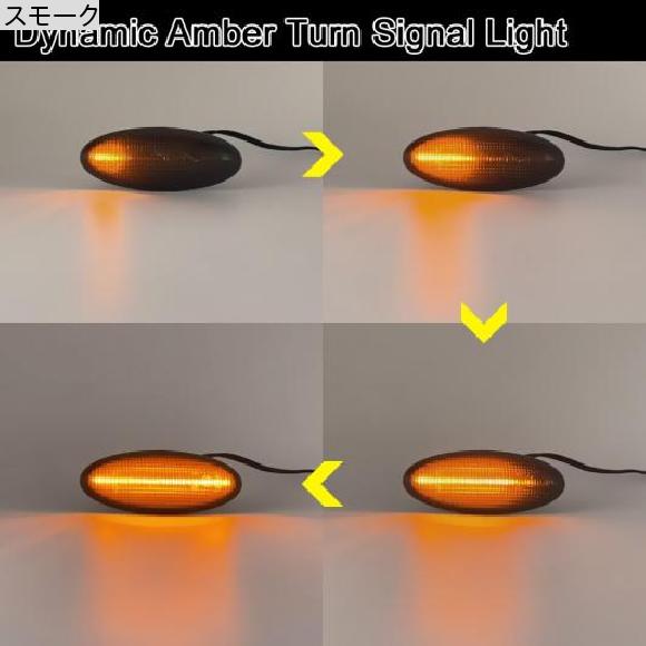 2ピース エラー スモーク レンズ フロント LED サイドマーカー ライト ダイナミック アンバー ターンシグナルランプ 適用: トヨタ ヤリス ヴィッツ ヴィッツ ヤリス RAV4 カローラ ヴァーソ スモーク AL-MM-5524 AL_1