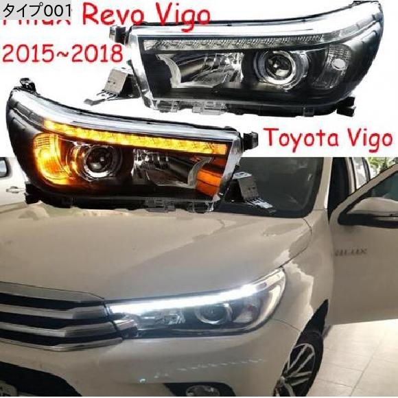 2ピース 適用: ハイラックス ヘッドライト 2015 2016 2017 2018 レボ ヴィーゴ DRL BI キセノン レンズ ハイ ロー ビーム タイプ001 トヨタ ヴィーゴ ハイラックス HID バラストなし AL-OO-0340 AL_1