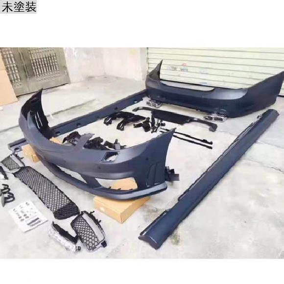 W221 S65 ボディ キット 未塗装 PP 素材 フロント リア バンパー サイド スカート グリル 適用: ベンツ W221 S クラス 07-13 未塗装 AL-OO-2359 AL